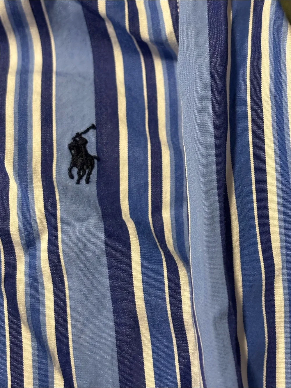 Ralph Lauren Blue and White Striped Button-Down Shirt for Kids